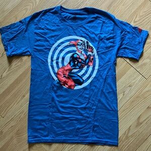 Hanes Blue Short Sleeve Tee with Spiral Spider-Man Design